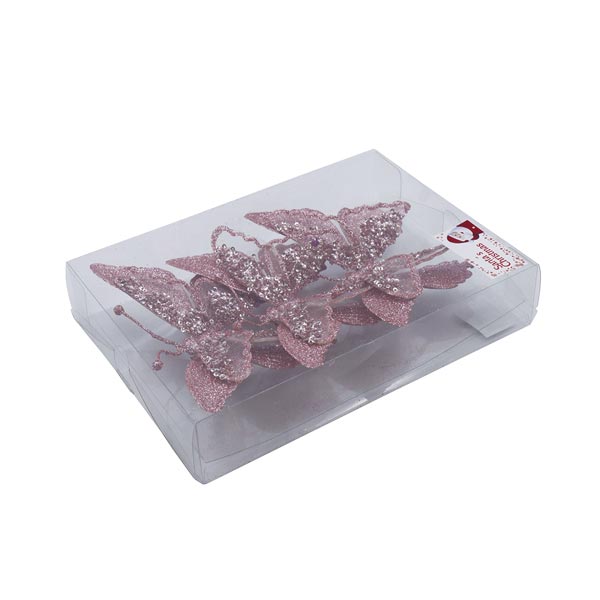 Set Ornamentos navideño mariposa