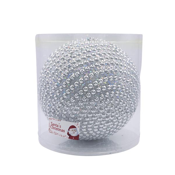 Esfera con puntos plateada 20cm