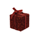 Ornamento caja de regalo rojo 10cm