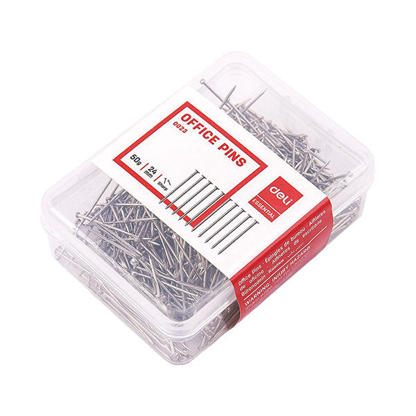 Alfileres metal 24mm 50 gramos Deli.