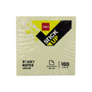 Notas adhesivas 3x3" amarillas 100 unidades Deli.