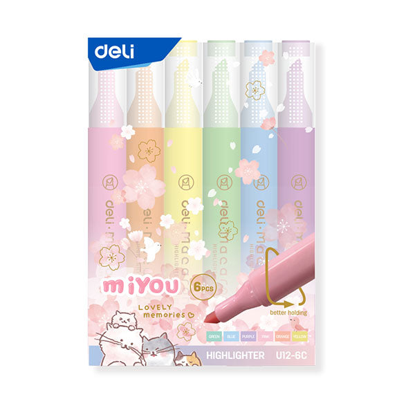 Resaltador punta cincel set 6 unidades