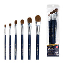 Pinceles 35 6 unidades mango azul.
