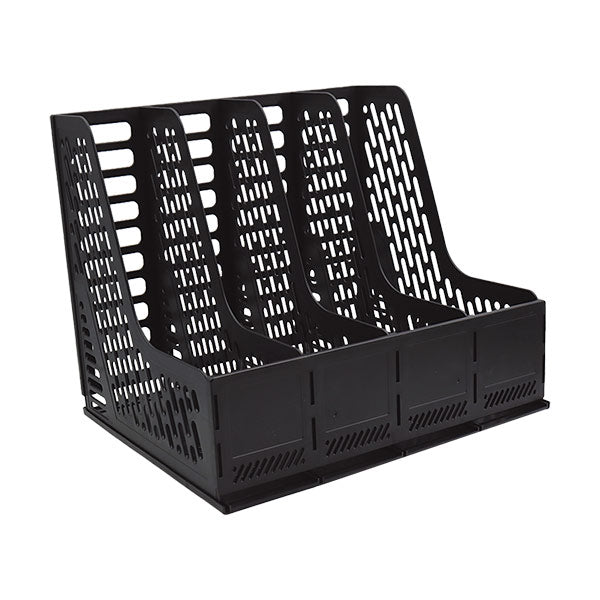 Portarevistas plastico negro Deli.