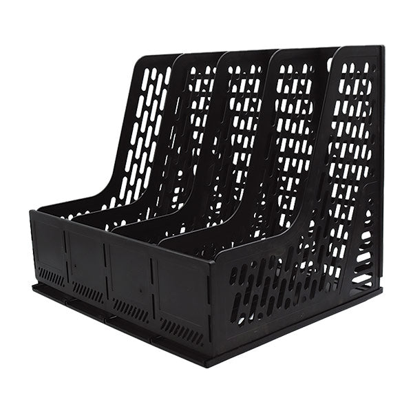 Portarevistas plastico negro Deli.