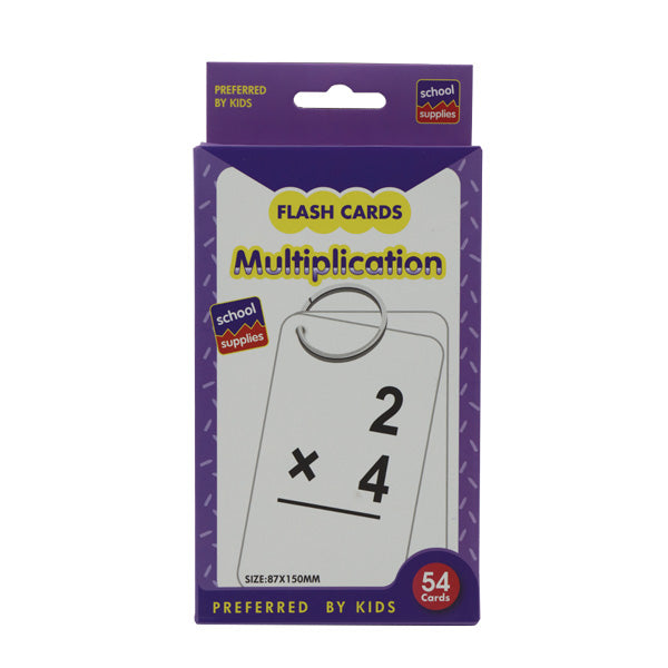 Flash cards 54 unidades 8.8x15 centímetros multiplicar