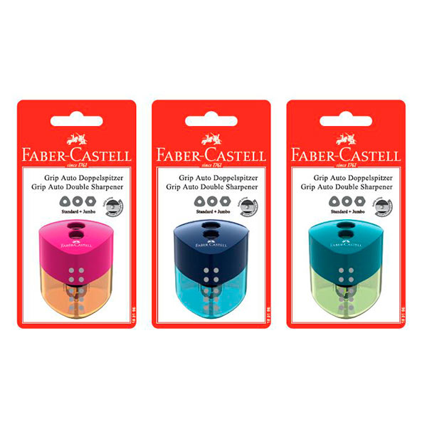 Sacapuntas 2 huecos grip trend Faber Castell.