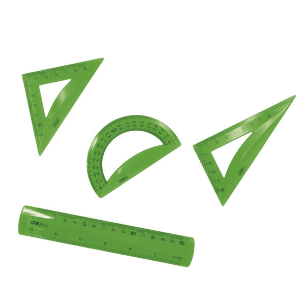 Juego de geometría 15 centímetros 4 piezas Deli