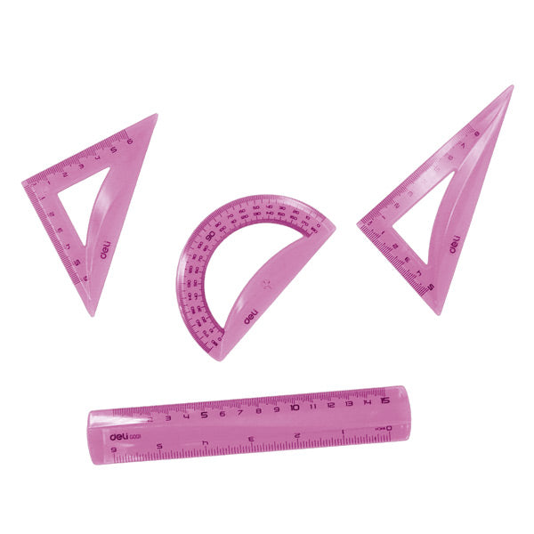 Juego de geometría 15 centímetros 4 piezas Deli