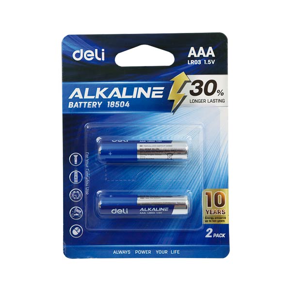 Bateria Alkalina AAA 2 unidades Deli.