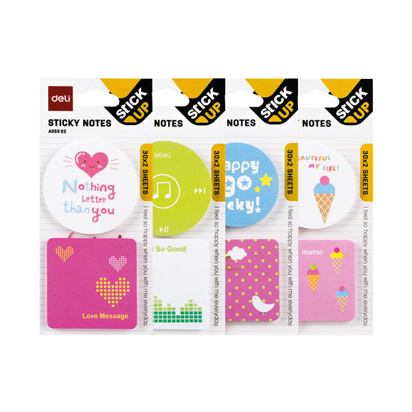 Notas adhesivas surtidas.