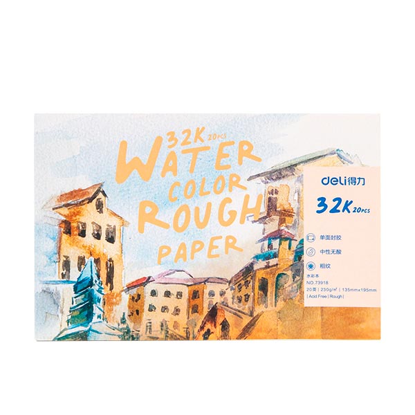Papel acuarela 13.5x19.5cm 230g 20 hojas Deli.