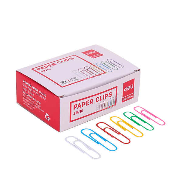 Clips caja 100u colores surtidos Deli.
