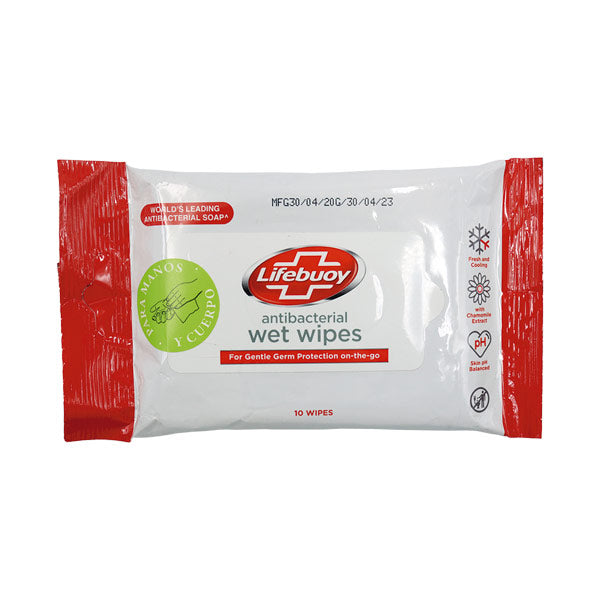 Toallas humedas Lifebuoy 10 unidades.