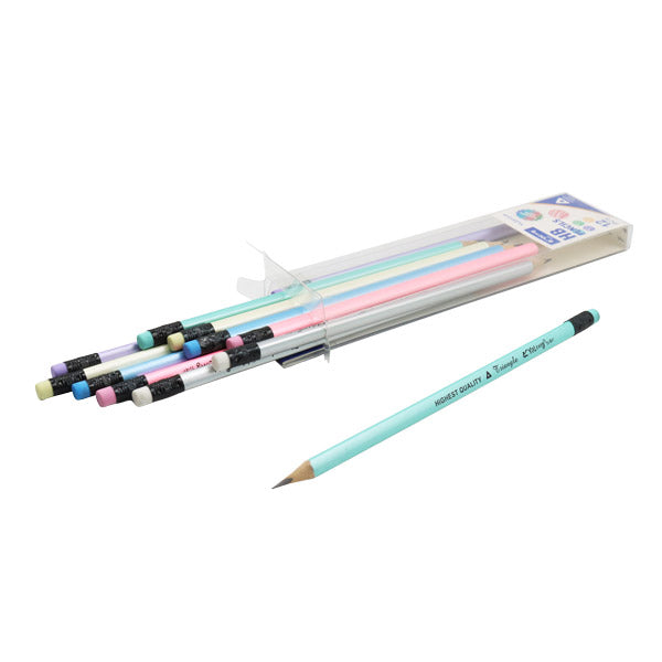 Lápices HB triangular pastel 12 unidades