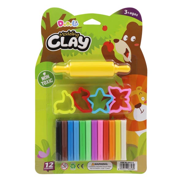 Plasticina barra 12 colores con herramientas 150 gramos