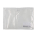 Sobre transparente horizontal con botón