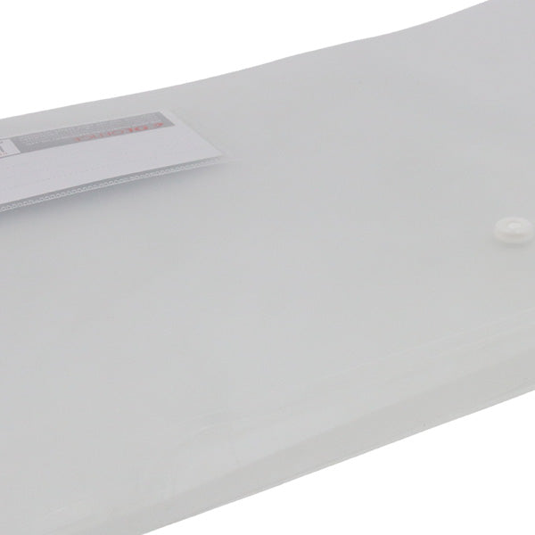 Sobre transparente horizontal con botón