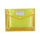 Sobre plástico horizontal con botón colores surtidos