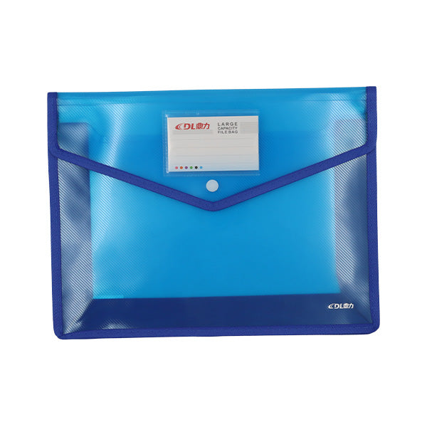 Sobre plástico horizontal con botón colores surtidos