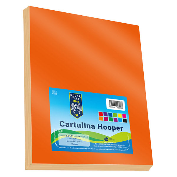 Cartulina Hooper 20 hojas Naranja 938