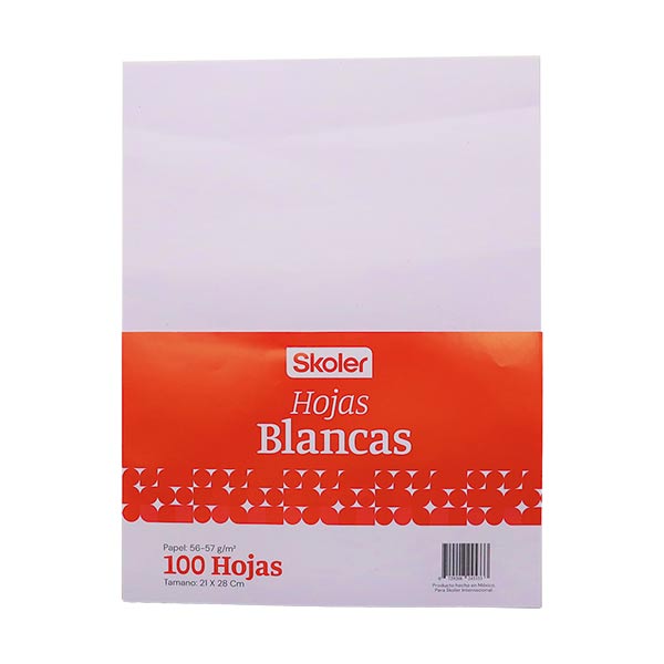 Hojas blancas tamaño carta 100 hojas Skoler.