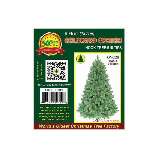 Árbol de navidad colorado 1.80 metros 610 ramas