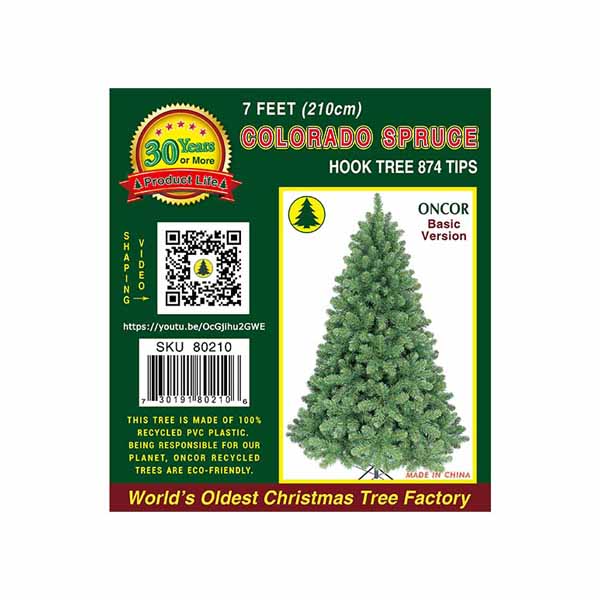 Árbol de navidad colorado 2.10 metros 874 ramas