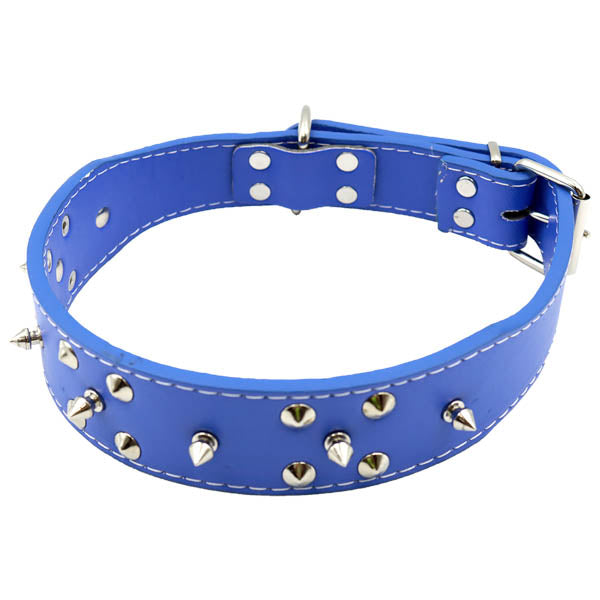 Collar para perro ancho con tachuelas y picos