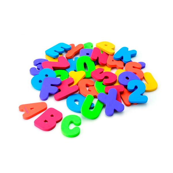 Set de baño de 36 piezas letras y números Munchkin