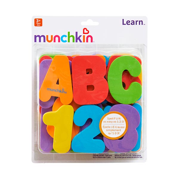 Set de baño de 36 piezas letras y números Munchkin