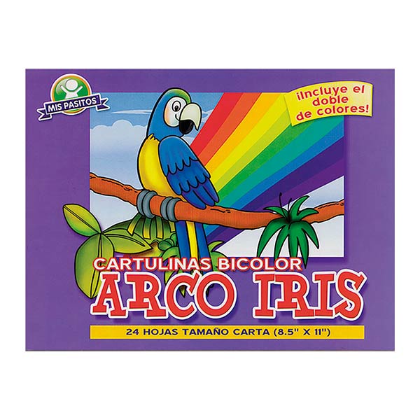 Block de cartulina arco iris carta 24 hojas