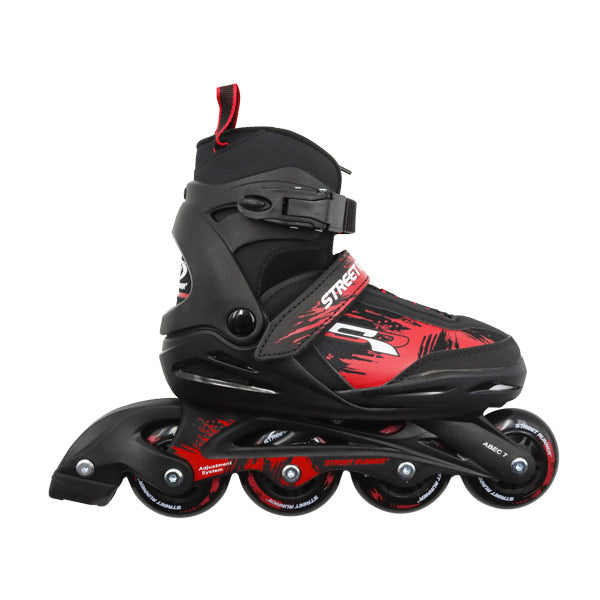 Patines en línea ajustables t33-37 negro con rojo