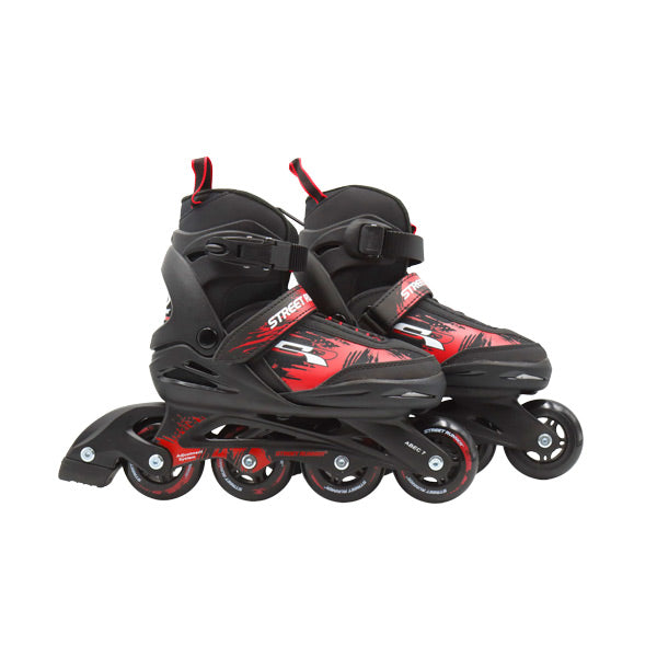 Patines en línea ajustables t33-37 negro con rojo