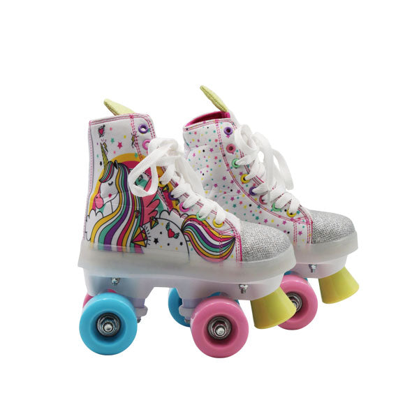Patines 4 ruedas de unicornio con luz LED