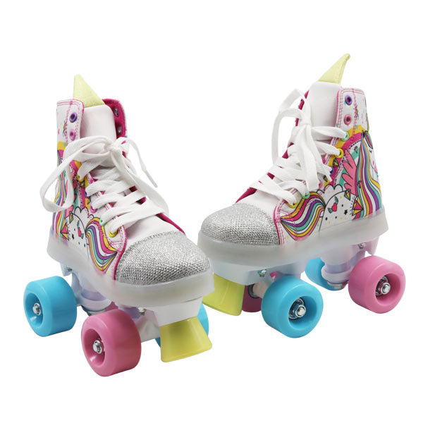 Patines 4 ruedas de unicornio con luz LED