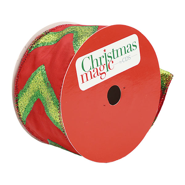 Cinta solid roja con verde 9mx6cm 407AS01DUND21