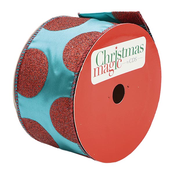 Cinta solid celeste con rojo 9mx6cm