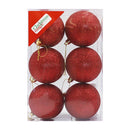 Set 6 piezas de esferas rojas 8cm