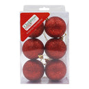 Set 6 piezas de esferas rojas 6cm