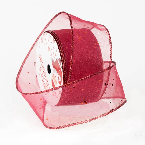 Cinta sher rojo con plateado 9mx6cm 407A00AFUND22