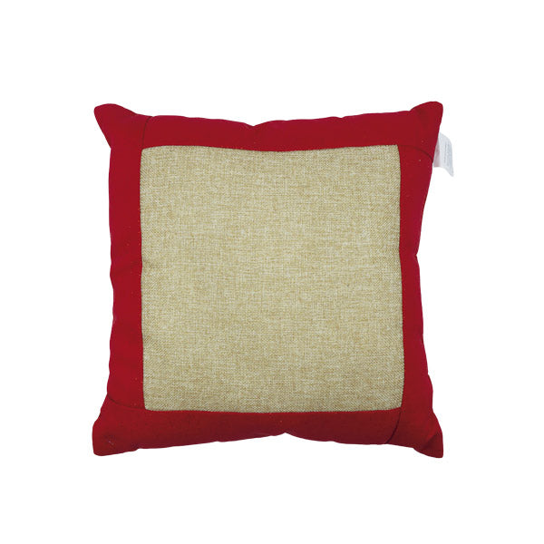 Almohadon navideño plateado con rojo 40cm