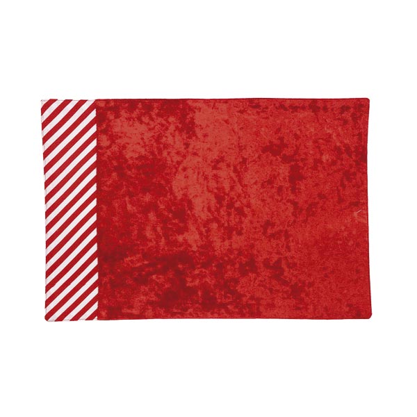 Individual de mesa navideño rojo con blanco 48cm