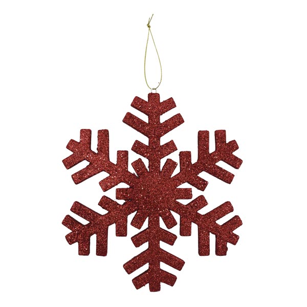 Ornamento navideño snowflake rojo 20cm