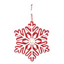 Ornamento navideño estrella roja con blanco 17cm