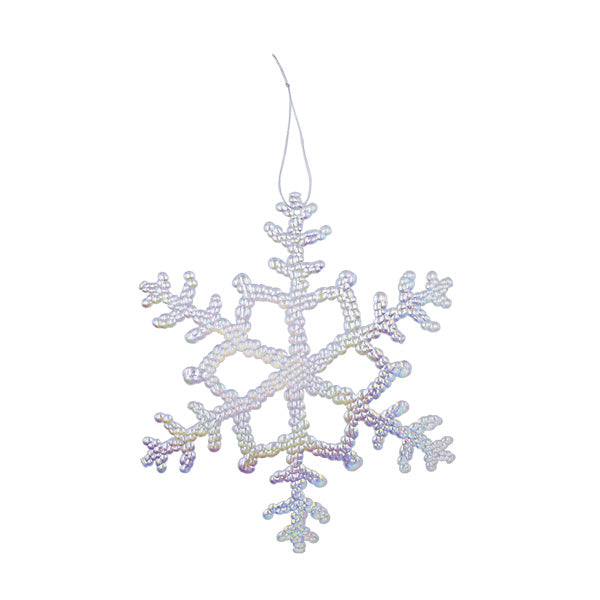 Ornamento navideño snowflake plateado 30cm