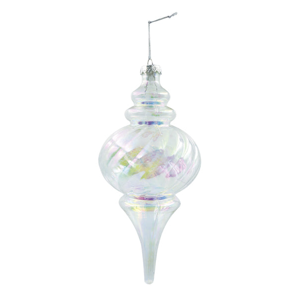 Ornamento trompo transparente 26cm