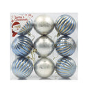 Caja de esferas 9 unidades plateadas 8cm