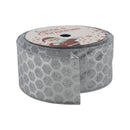 Cinta solid blanca con puntos plateados 9m