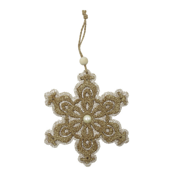 Ornamento snowflake dorado 26cm